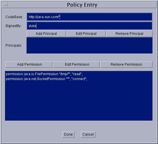 Policy Entry with Two Permissions